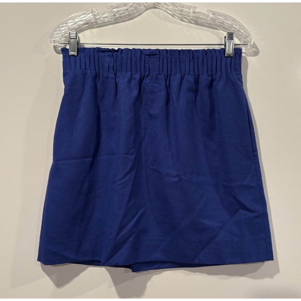 J.Crew Royal Blue Wool Blend Paperbag Waist Mini Skirt 90289 Size 2 NWT